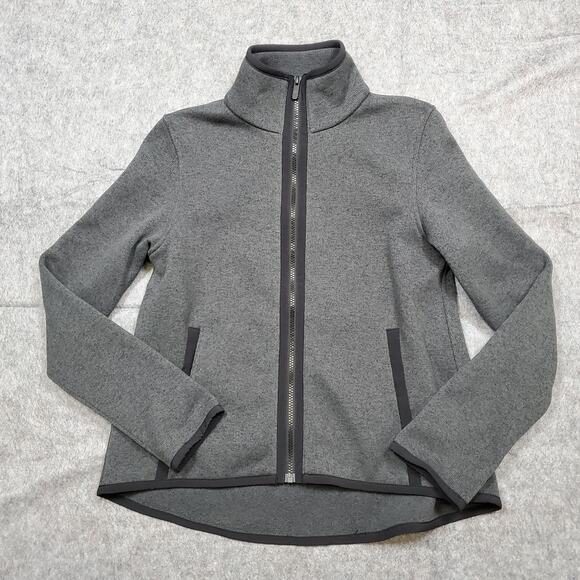 Lululemon Jacket Womens Size 6 Its Fleecing Cold Zip Up Heathered Black Mock - Picture 1 of 9